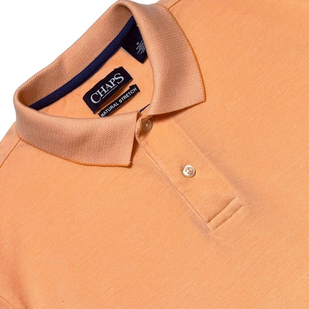 Chaps Mens Natural Stretch Polo Shirt In Peach‎ Size M